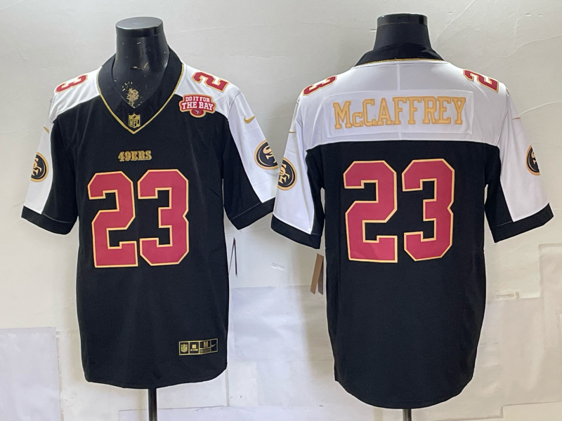 Men 2026 San Francisco 49ers #23 McCaffrey black Nike Limited NFL Jersey 0702003